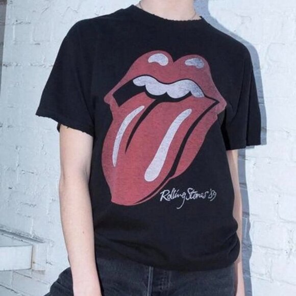 Brandy Melville John Galt Rolling Stones Distressed T-Shirt - Picture 1 of 5